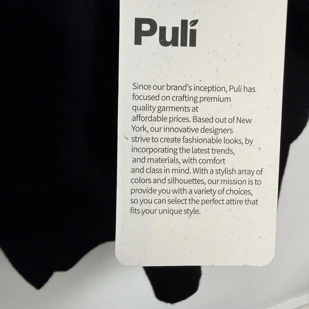 New Puli Black Soft‎ Wrap Poncho Elegant Classic Minimalist Women's One Size